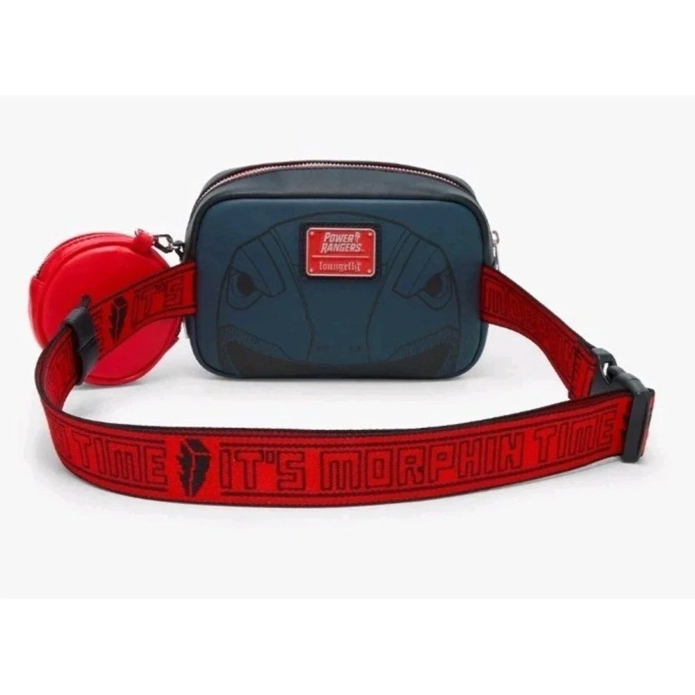 NEW Loungefly Power Rangers It's Morphin Time Red Ranger Sling‎ Bag & Coin Bag